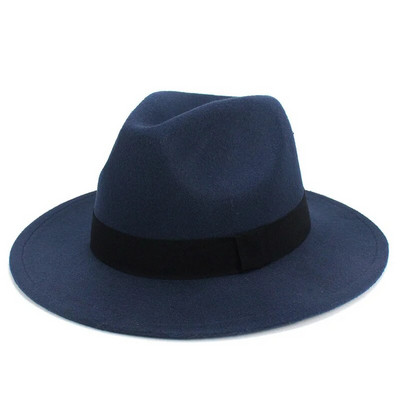 Zima Jesen Imitacija vune Žene Muškarci Dame Fedora Top Jazz šešir Europsko-američki Okrugle kape Bowler Šeširi Jednobojni