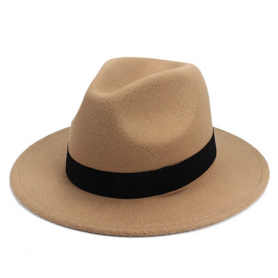 Zima Jesen Imitacija vune Žene Muškarci Dame Fedora Top Jazz šešir Europsko-američki Okrugle kape Bowler Šeširi Jednobojni