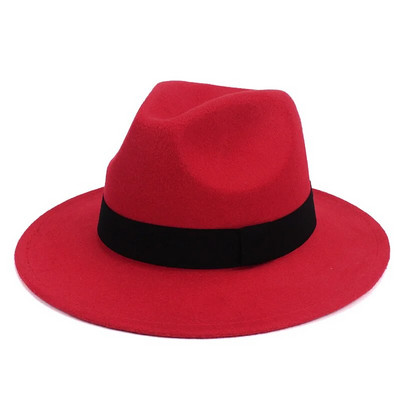 Zima Jesen Imitacija vune Žene Muškarci Dame Fedora Top Jazz šešir Europsko-američki Okrugle kape Bowler Šeširi Jednobojni