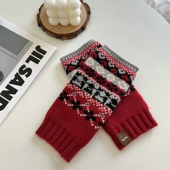 Зимни ръкавици без пръсти Дамски аниме ръкавици Дамски ретро плетени ръкавици Ръкавици Зимни нагреватели Ръкави за китки Ръкавици за жени