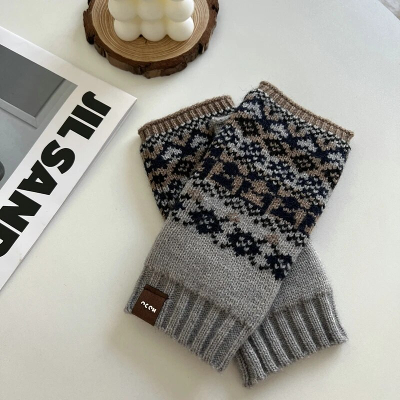 Zimske rukavice bez prstiju Ženske anime rukavice Ženske retro pletene rukavice Zimski grijači Rukavice za zapešća Rukavice za žene