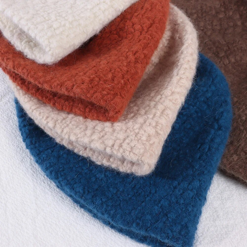 Nauja 2021 m. moteriška žieminė kepurė Veltinis ėrienos vilna mergaitei rudens ir žiemos mados Kailinė panama hip-hop kepurė nuo balto kepuraitės