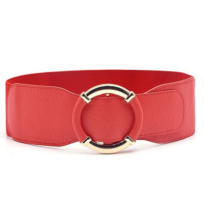 Curele elastice elastice pentru femei Curele cu cataramă rotundă de aur Curele de modă cu talie lată Cureau decorativă pentru dama pentru paltoane