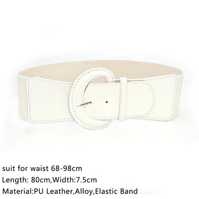 Curele elastice elastice pentru femei Curele cu cataramă rotundă de aur Curele de modă cu talie lată Cureau decorativă pentru dama pentru paltoane