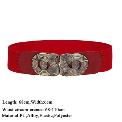 Curele elastice elastice pentru femei Curele cu cataramă rotundă de aur Curele de modă cu talie lată Cureau decorativă pentru dama pentru paltoane