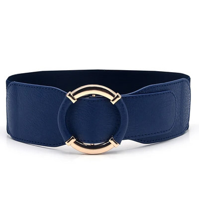Curele elastice elastice pentru femei Curele cu cataramă rotundă de aur Curele de modă cu talie lată Cureau decorativă pentru dama pentru paltoane