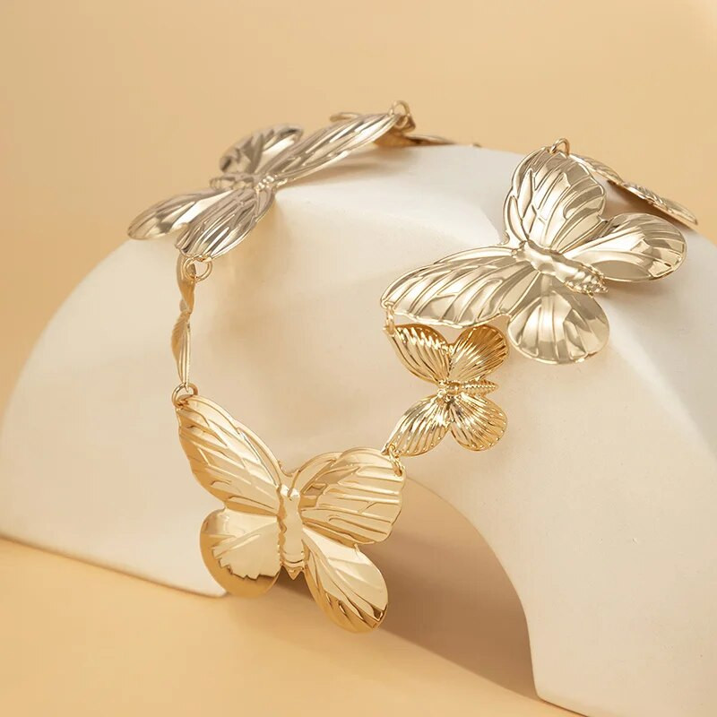 Ženski seksi vintage pojasevi Estetski trbušni lanac Tanki leptir karike Pojas oko tijela Ljetni bikini traperice Modni nakit za tijelo