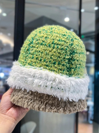 Ιαπωνικό βελούδινο καπέλο, πλεκτό καπέλο, φθινόπωρο και χειμώνας 2023 ασορτί καπέλο λεκάνης, ζεστό καπέλο ψαράς με προστασία αυτιών
