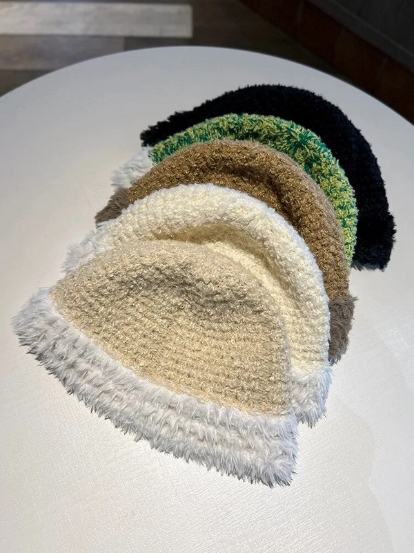 Japanska plišana kapa, pletena kapa, šešir za umivaonik koji odgovara bojama za jesen i zimu 2023., topla ribarska kapa za zaštitu ušiju