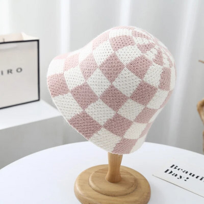 Jaunas korejiešu rokām darinātas tamborētas cepures pavasara vasara mīkstas saules cepures sieviešu kausa cepures rūtainas bobs zvejnieka cepures sievietēm Panamas