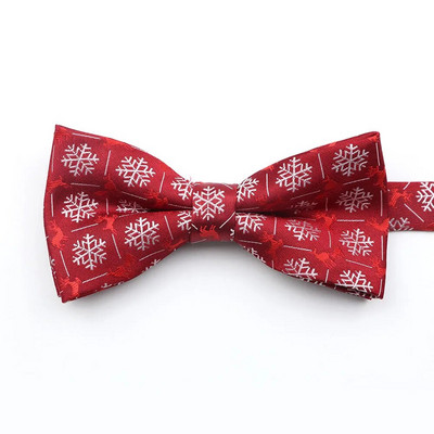 Vīriešu Ziemassvētku tauriņš Punktveida tauriņš Gluda Ziemassvētku vecīša kaklasaite Mīksta poliestera sniegpārsliņu tauriņu festivāla svītrainās kaklasaites