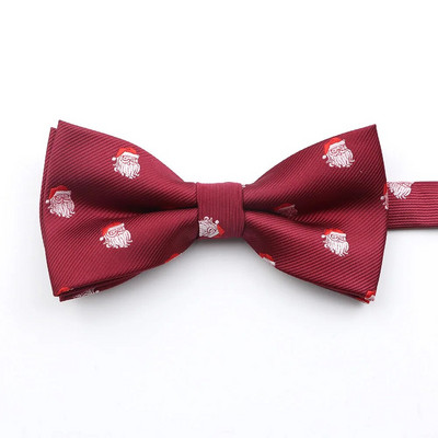 Vīriešu Ziemassvētku tauriņš Punktveida tauriņš Gluda Ziemassvētku vecīša kaklasaite Mīksta poliestera sniegpārsliņu tauriņu festivāla svītrainās kaklasaites