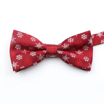 Vīriešu Ziemassvētku tauriņš Punktveida tauriņš Gluda Ziemassvētku vecīša kaklasaite Mīksta poliestera sniegpārsliņu tauriņu festivāla svītrainās kaklasaites