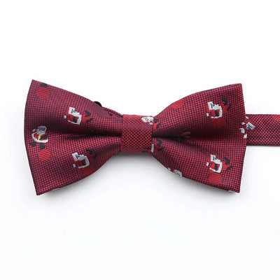 Vīriešu Ziemassvētku tauriņš Punktveida tauriņš Gluda Ziemassvētku vecīša kaklasaite Mīksta poliestera sniegpārsliņu tauriņu festivāla svītrainās kaklasaites