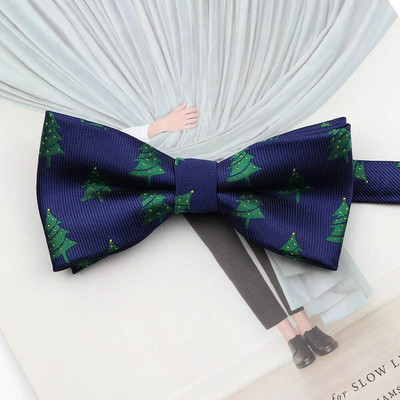 Vīriešu Ziemassvētku tauriņš Punktveida tauriņš Gluda Ziemassvētku vecīša kaklasaite Mīksta poliestera sniegpārsliņu tauriņu festivāla svītrainās kaklasaites