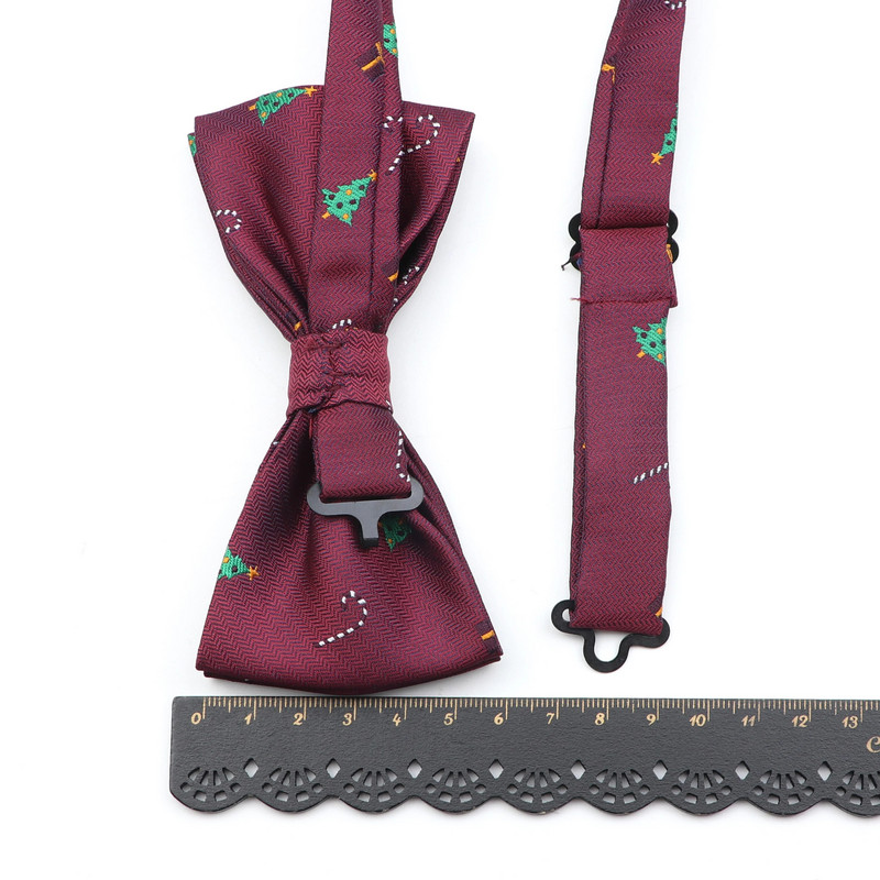 Vīriešu Ziemassvētku tauriņš Punktveida tauriņš Gluda Ziemassvētku vecīša kaklasaite Mīksta poliestera sniegpārsliņu tauriņu festivāla svītrainās kaklasaites