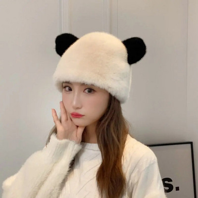 Plišane kape za slušalice Modna zimska topla zaštita za uši Krznena kapa s kantom Jednobojna kapa s medvjeđim ušima Kapa s kapom Žene Djevojke