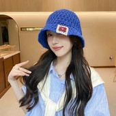 Jauns ziedu izšuvums Papiruss doba saules kausa cepure Sieviešu japāņu vasaras ceļojumi Street Walking Floding Bucket saules cepure