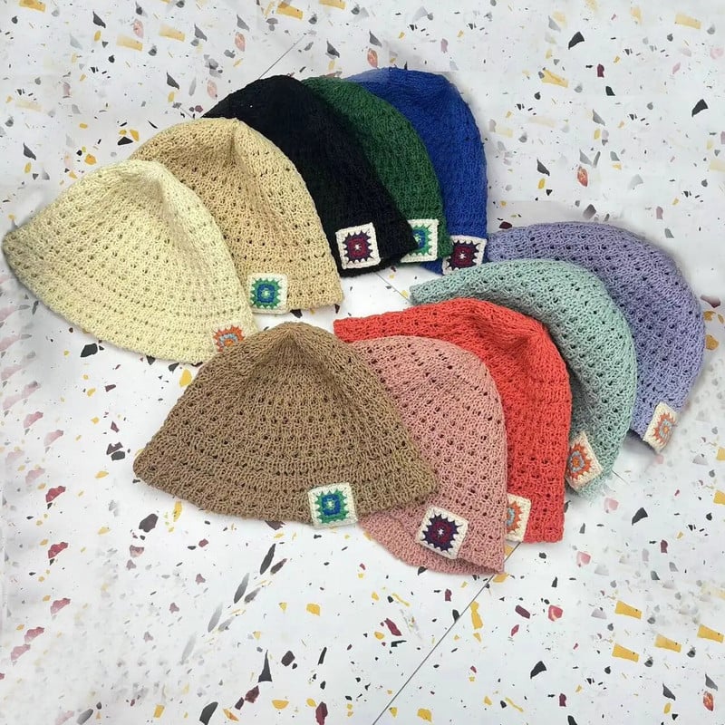 Jauns ziedu izšuvums Papiruss doba saules kausa cepure Sieviešu japāņu vasaras ceļojumi Street Walking Floding Bucket saules cepure