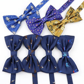 Vīriešu modes tauriņš Dzīvnieku astronautu ziedu poliestera tauriņš Augstas kvalitātes bule regulējams tauriņš tauriņš festivāla dāvana