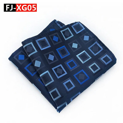 25*25 cm-es divatos sokoldalú sötétkék, tömör csíkos kockás poliészter zseb négyzet férfi női kauzális zsebkendő kiegészítők