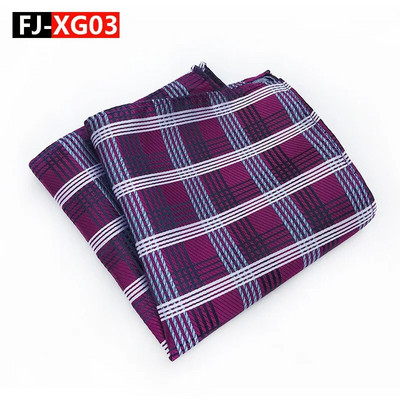 25*25 cm-es divatos sokoldalú sötétkék, tömör csíkos kockás poliészter zseb négyzet férfi női kauzális zsebkendő kiegészítők