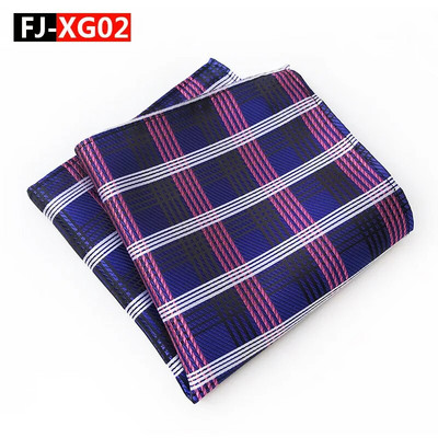 25*25 cm-es divatos sokoldalú sötétkék, tömör csíkos kockás poliészter zseb négyzet férfi női kauzális zsebkendő kiegészítők