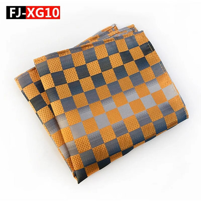 25*25 cm-es divatos sokoldalú sötétkék, tömör csíkos kockás poliészter zseb négyzet férfi női kauzális zsebkendő kiegészítők