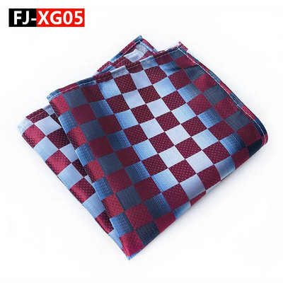 25*25 cm-es divatos sokoldalú sötétkék, tömör csíkos kockás poliészter zseb négyzet férfi női kauzális zsebkendő kiegészítők