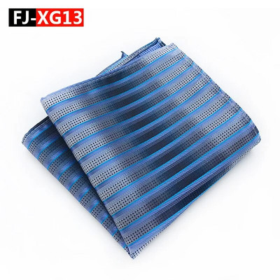 25*25 cm-es divatos sokoldalú sötétkék, tömör csíkos kockás poliészter zseb négyzet férfi női kauzális zsebkendő kiegészítők