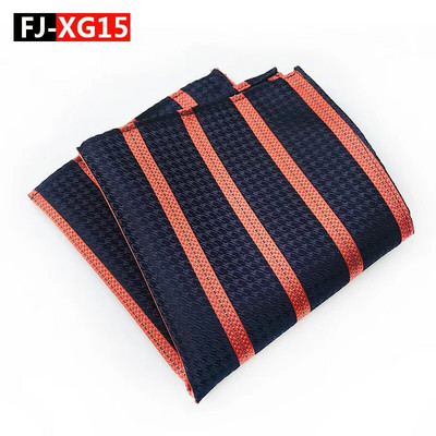 25*25 cm-es divatos sokoldalú sötétkék, tömör csíkos kockás poliészter zseb négyzet férfi női kauzális zsebkendő kiegészítők