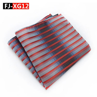 25*25 cm-es divatos sokoldalú sötétkék, tömör csíkos kockás poliészter zseb négyzet férfi női kauzális zsebkendő kiegészítők