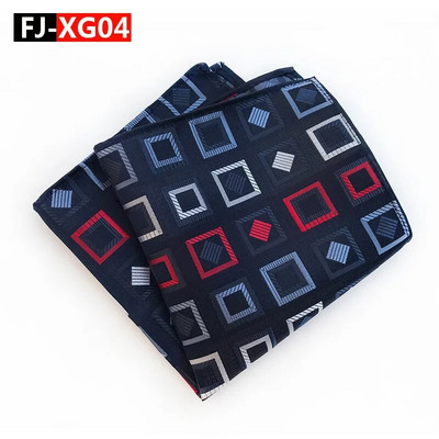 25*25 cm-es divatos sokoldalú sötétkék, tömör csíkos kockás poliészter zseb négyzet férfi női kauzális zsebkendő kiegészítők
