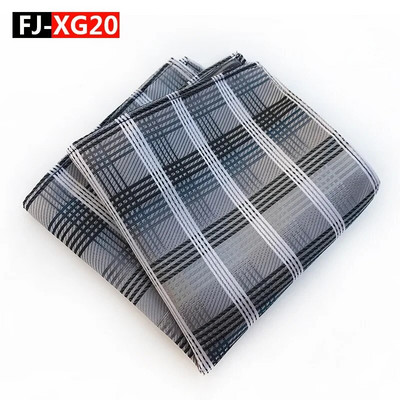 25*25 cm-es divatos sokoldalú sötétkék, tömör csíkos kockás poliészter zseb négyzet férfi női kauzális zsebkendő kiegészítők