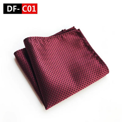25*25 cm Trendi Business Wine Sötétkék tömör csíkos poliészter zseb négyzet férfi vőlegény esküvői party alkalmi zsebkendő
