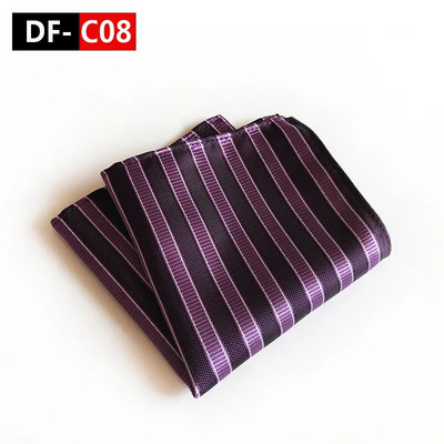 25*25 cm Trendi Business Wine Sötétkék tömör csíkos poliészter zseb négyzet férfi vőlegény esküvői party alkalmi zsebkendő