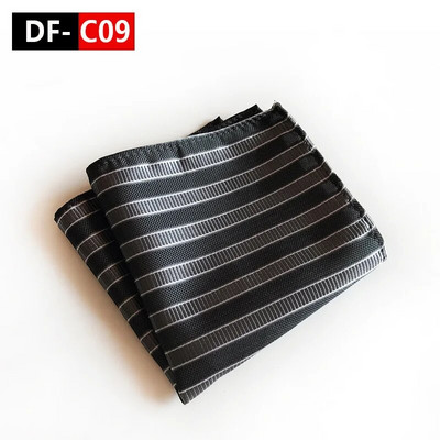 25*25 cm Trendi Business Wine Sötétkék tömör csíkos poliészter zseb négyzet férfi vőlegény esküvői party alkalmi zsebkendő
