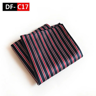 25*25 cm Trendi Business Wine Sötétkék tömör csíkos poliészter zseb négyzet férfi vőlegény esküvői party alkalmi zsebkendő