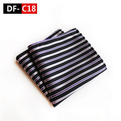 25*25 cm Trendi Business Wine Sötétkék tömör csíkos poliészter zseb négyzet férfi vőlegény esküvői party alkalmi zsebkendő