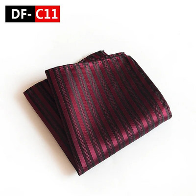 25*25 cm Trendi Business Wine Sötétkék tömör csíkos poliészter zseb négyzet férfi vőlegény esküvői party alkalmi zsebkendő