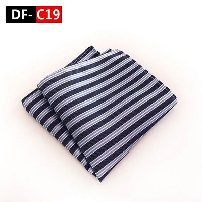 25*25 cm Trendi Business Wine Sötétkék tömör csíkos poliészter zseb négyzet férfi vőlegény esküvői party alkalmi zsebkendő