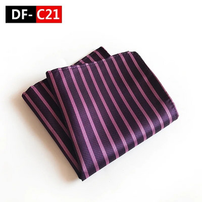 25*25 cm Trendi Business Wine Sötétkék tömör csíkos poliészter zseb négyzet férfi vőlegény esküvői party alkalmi zsebkendő