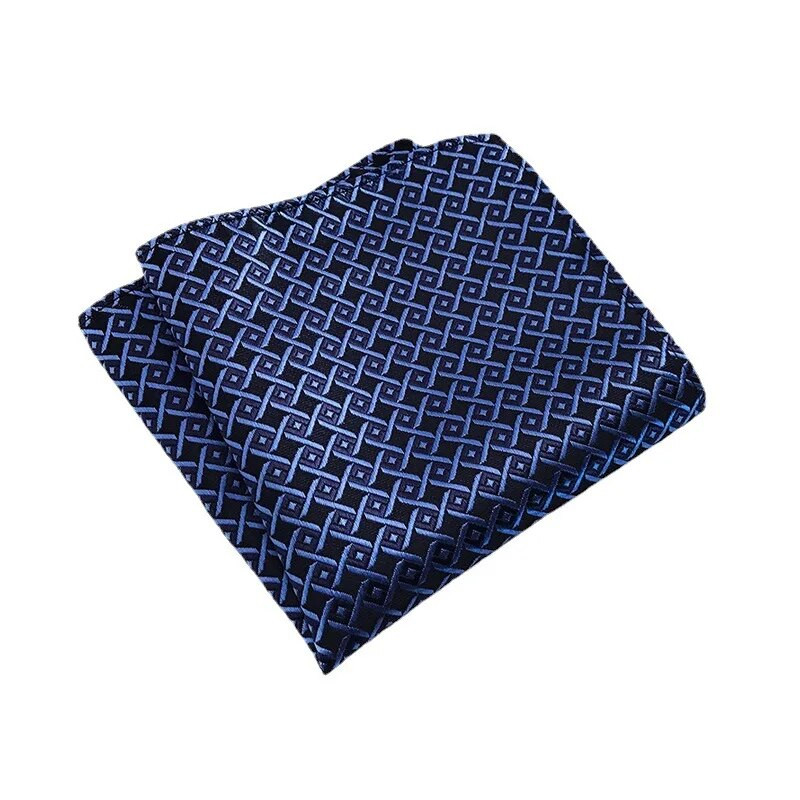 25*25 cm Trendi Business Wine Sötétkék tömör csíkos poliészter zseb négyzet férfi vőlegény esküvői party alkalmi zsebkendő