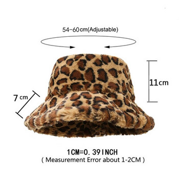 Γυναικείο καπέλο χειμωνιάτικο καπέλο Fisherman Φθινοπωρινό καπέλο Lady Warm Panama Leopard Zebra Faux Fur Χοντρό κορίτσια Καπέλα για γυναίκες Καπέλα κουβά Νέο