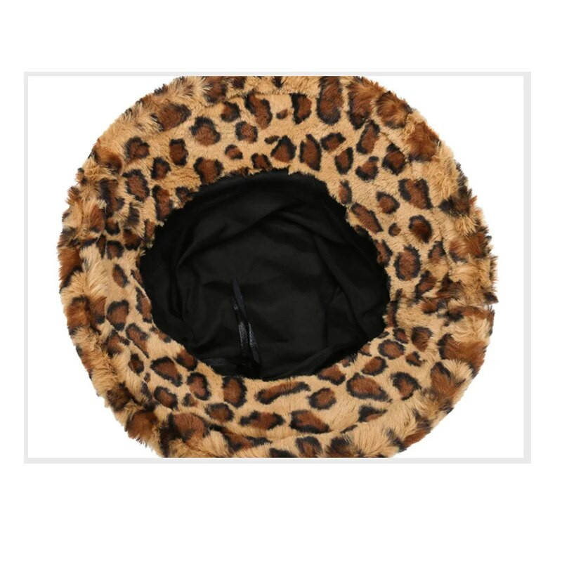 Žieminės moteriškos kepuraitės Žvejo rudeninė kepurė Moteris šilta Panama Leopardas Zebra dirbtinis kailis Storos mergaičių kepurės moterims kibirai