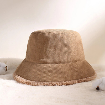 Šilta vilnonė žvejų kepurė moterims, stora dangtelis, apverčiamos žiemos rudens senovinės kepurės