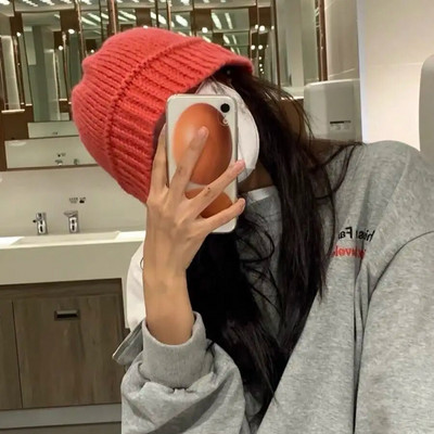 Vödörsapkák Női Kötés Szilárd téli szélálló kültéri Campaniform utcai viselet Hangulatos egyszerű koreai stílusú új érkezés sapkák női