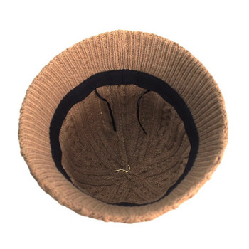 Μάλλινο καπέλο με κουβά Κορεατική μόδα Ιαπωνική ρετρό φθινοπωρινή χειμερινή πλεκτό Παναμά Καπέλο Ψαρά Καπέλο κορίτσι Fedora Καπέλο Γυναικεία μαύρα καπέλα