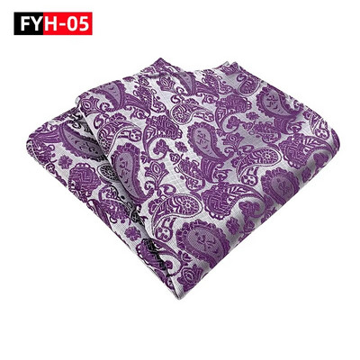 25*25 cm trendi džepni rupčić od poliestera i jacquard cvijeta indijskog oraščića za muškarce i žene za svečane bankete