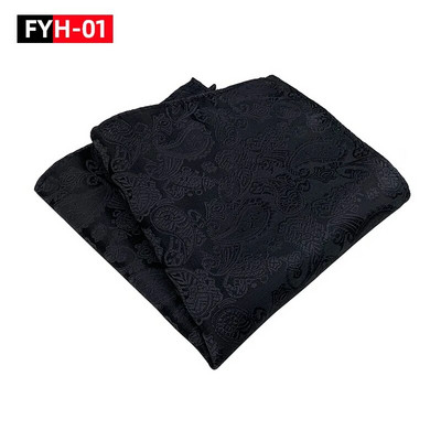 25*25 cm trendi džepni rupčić od poliestera i jacquard cvijeta indijskog oraščića za muškarce i žene za svečane bankete